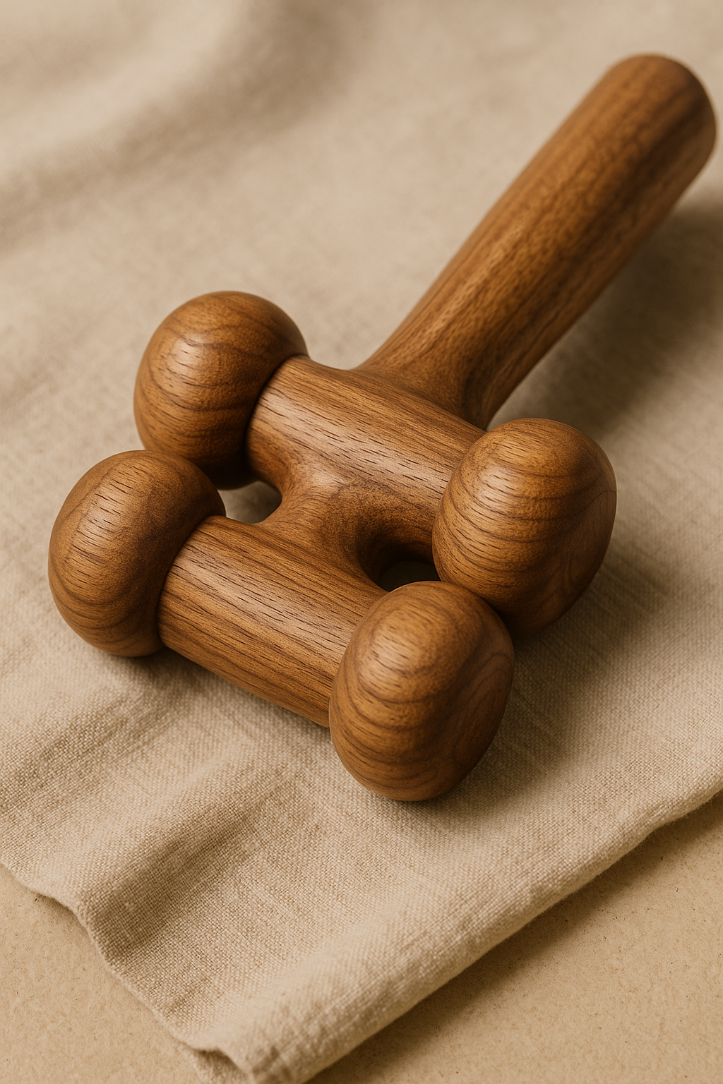 Close-up of handcrafted wooden texture