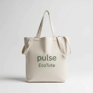 pulse ecotote bag – minimalist water resistant canvas tote for work, school & everyday carry