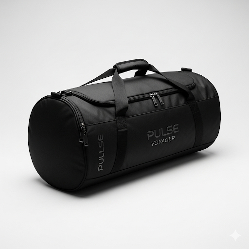pulse voyager duffel bag – water resistant travel & gym duffel with spacious compartments